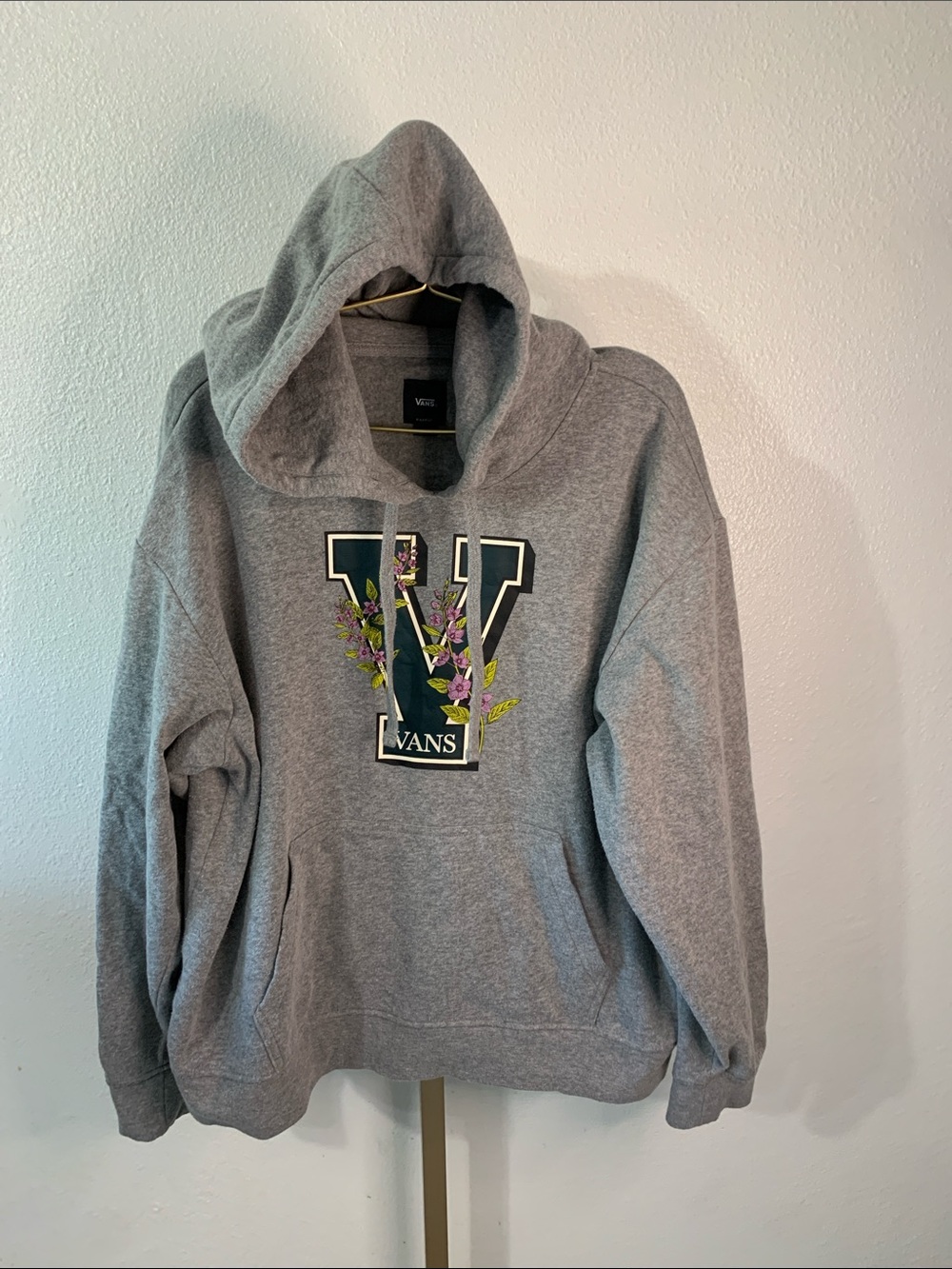 Vans Light Gray Pullover Hoodie with V logo- Size XL